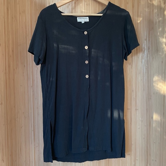 Vintage button down short sleeve top - Picture 2 of 5